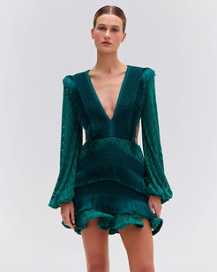 FRINGE CUTOUT MINI DRESS