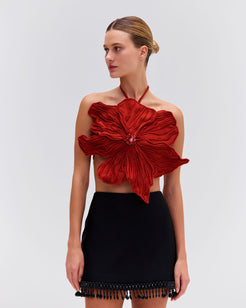 HAND-BEADED FLOWER TOP (EXCLUSIVE)