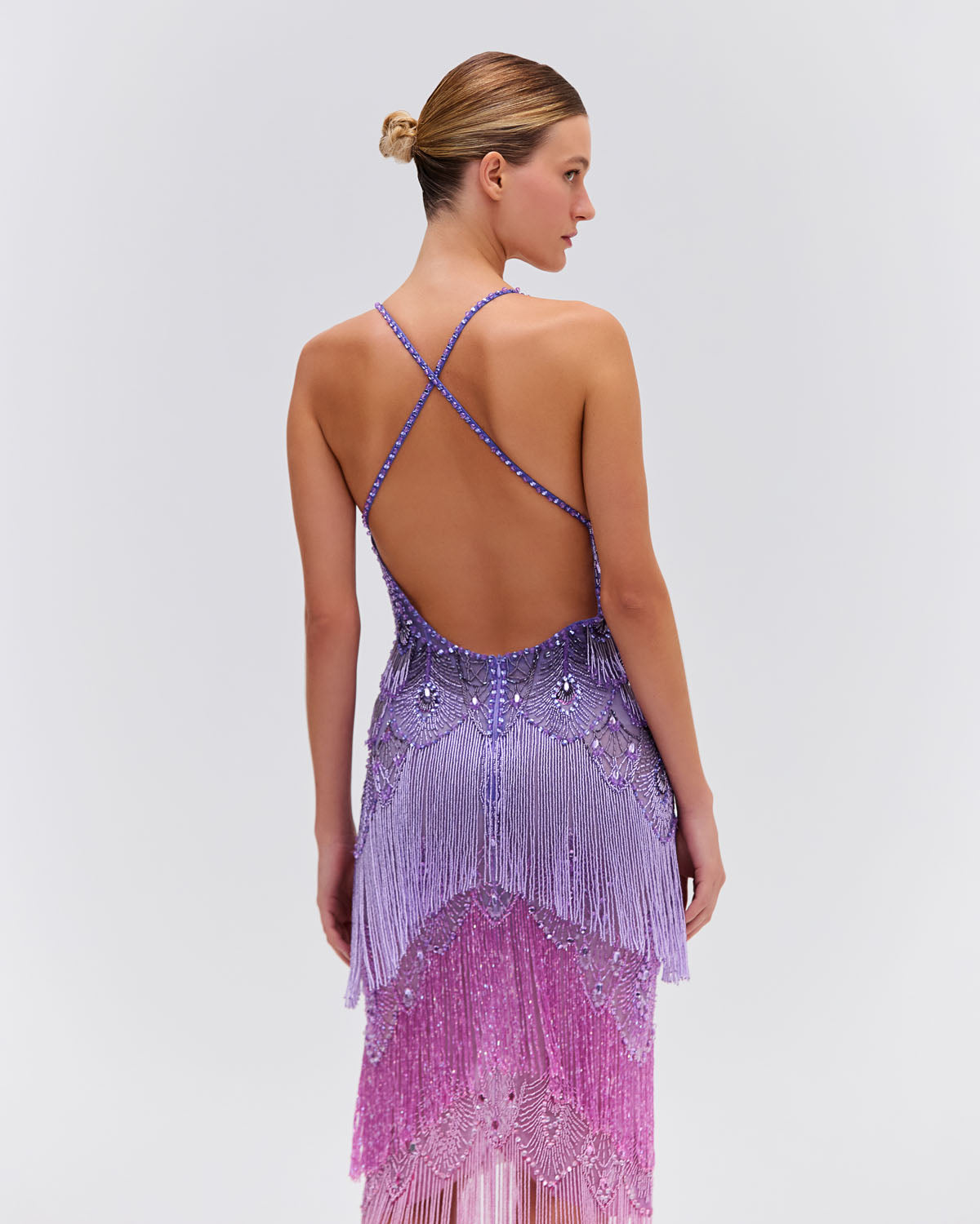 Hand-Beaded Ombre Gown