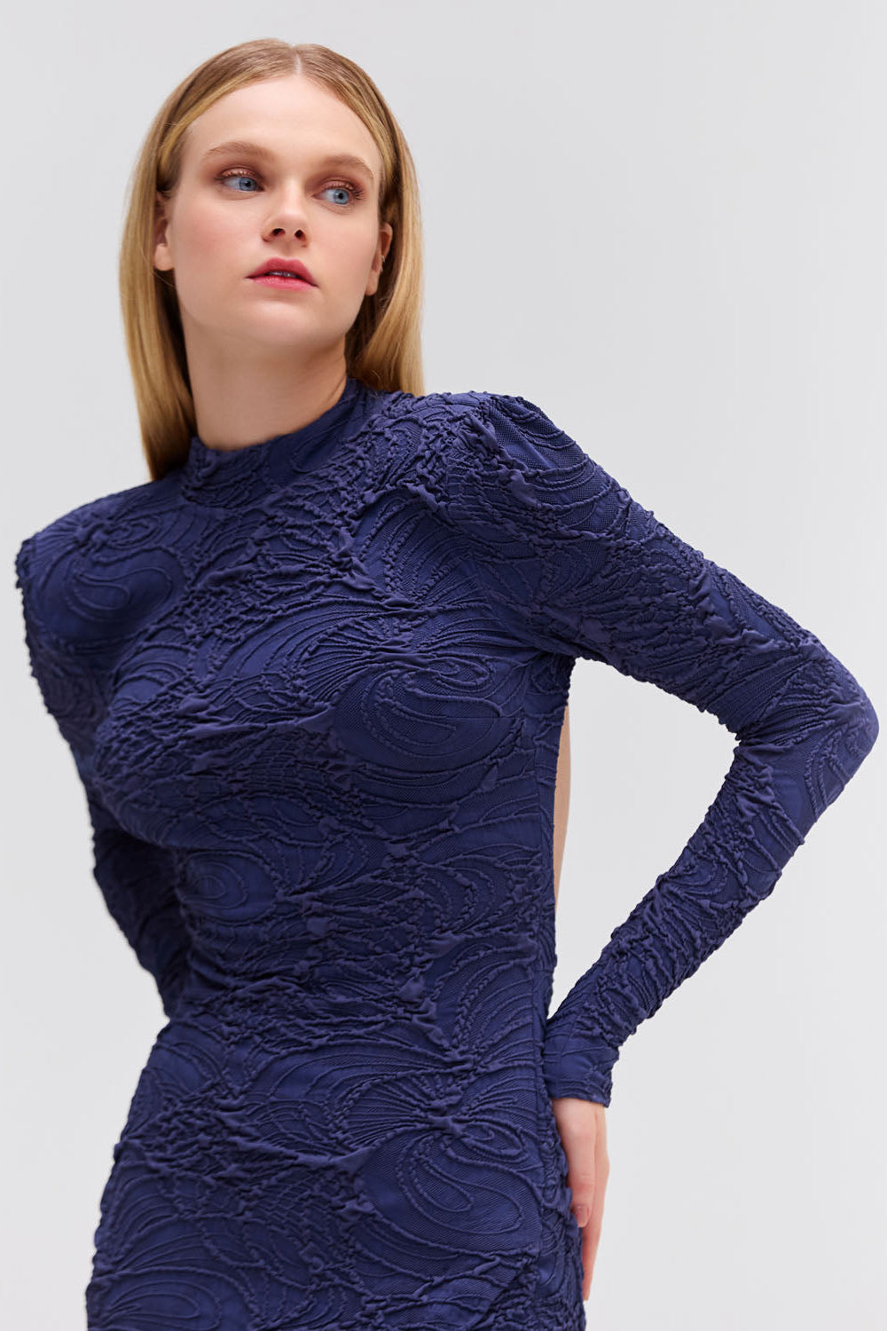 Chain Embellished Jacquard Midi Dress PatBO Chain Embellished Jacquard Midi Dress PatBO