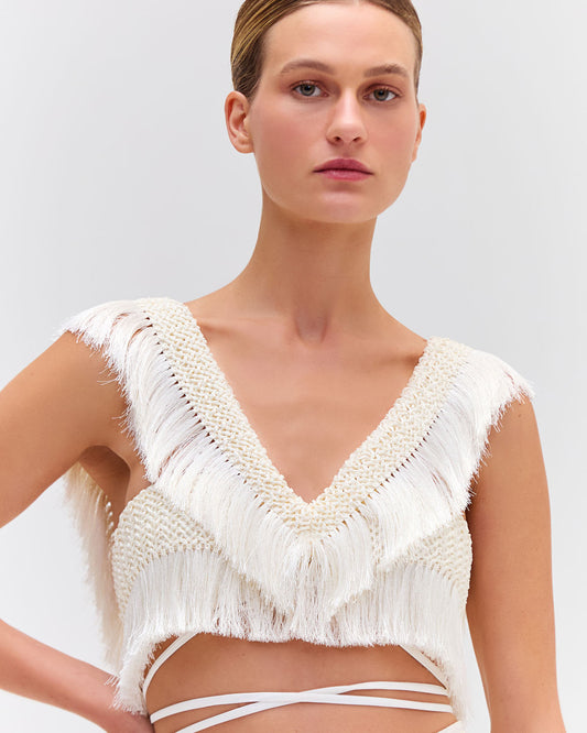 Fringe Trim Cropped Top