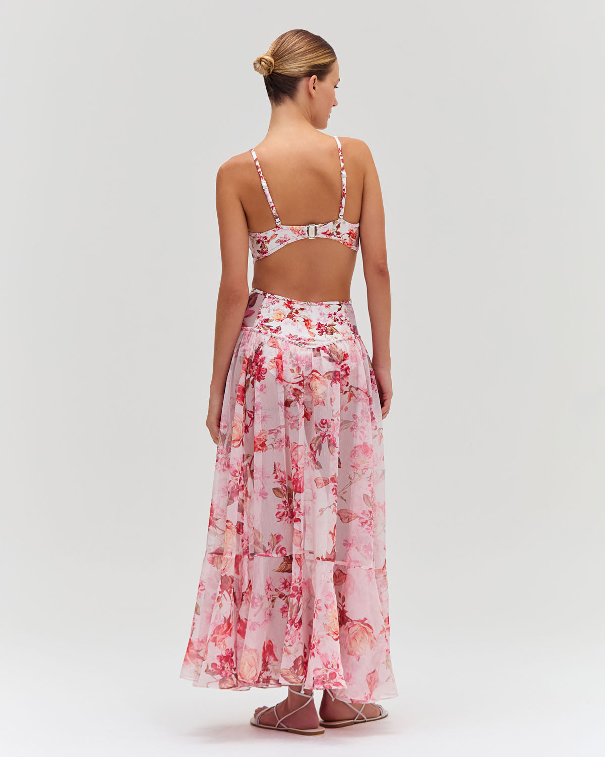 Floral Haze Bustier Beach Dress