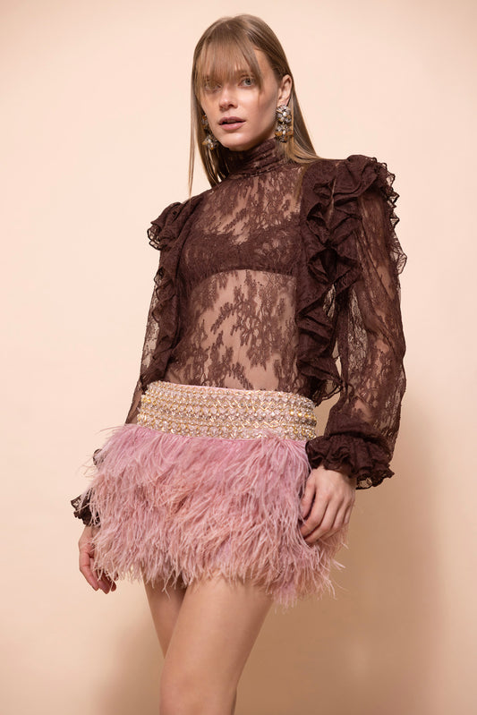 CHER EMBROIDERY MINI SKIRT
