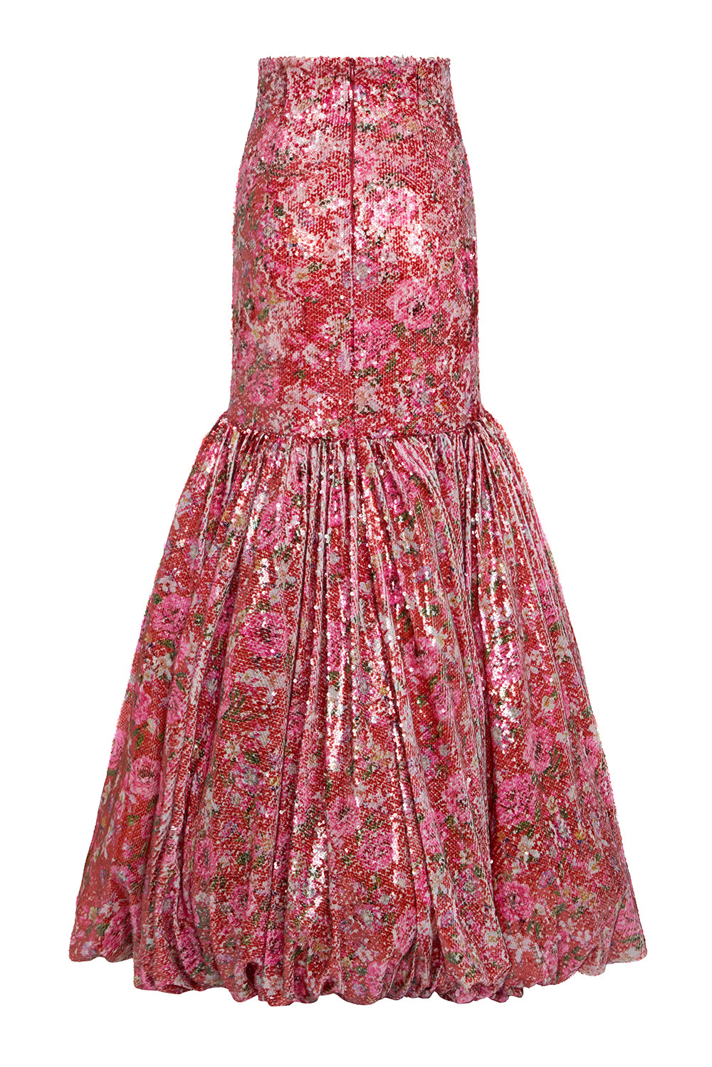 PEONY SEQUIN PRINTED MAXI SKIRT (RUNWAY)