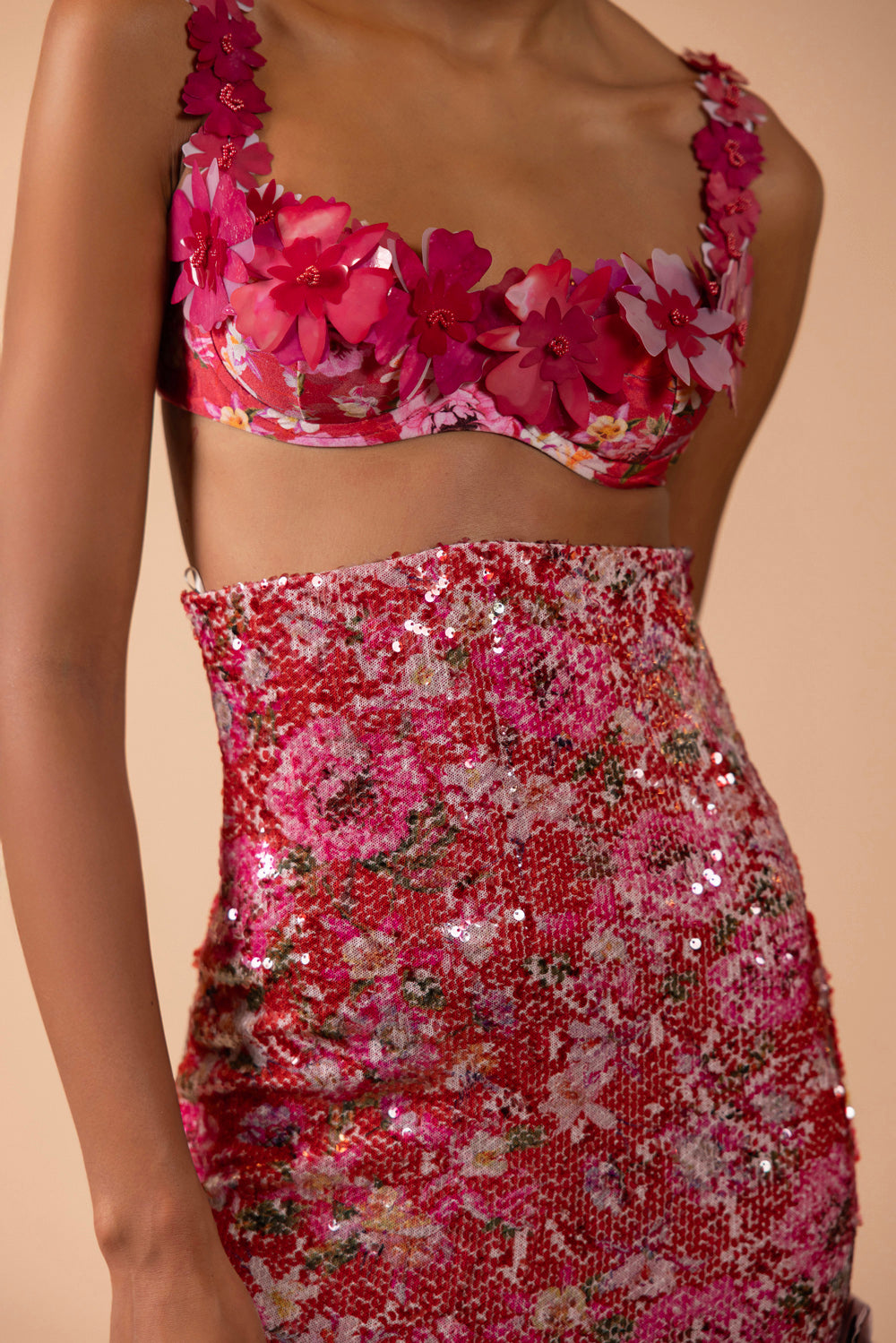 PEONY SEQUIN PRINTED TOP (RUNWAY)