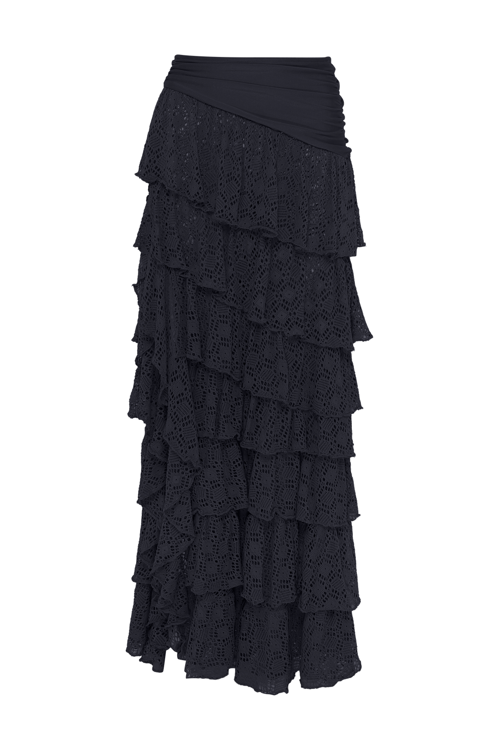 MARTINA LYCRA RUFFLE MAXI SKIRT