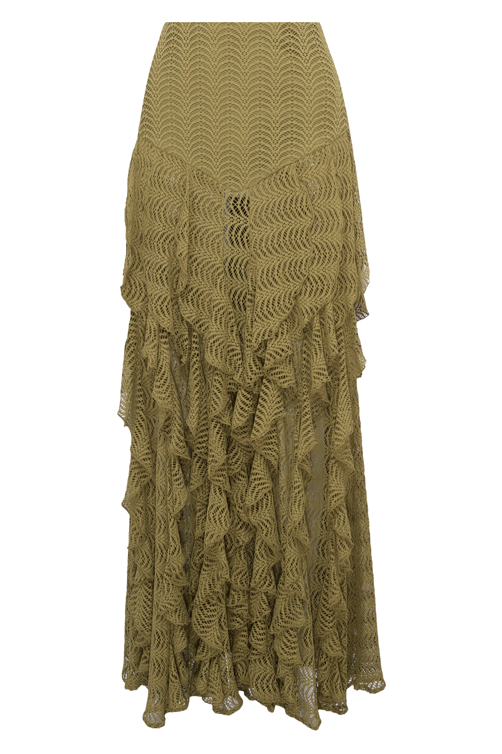 PETAL SHEEN MESH MAXI SKIRT