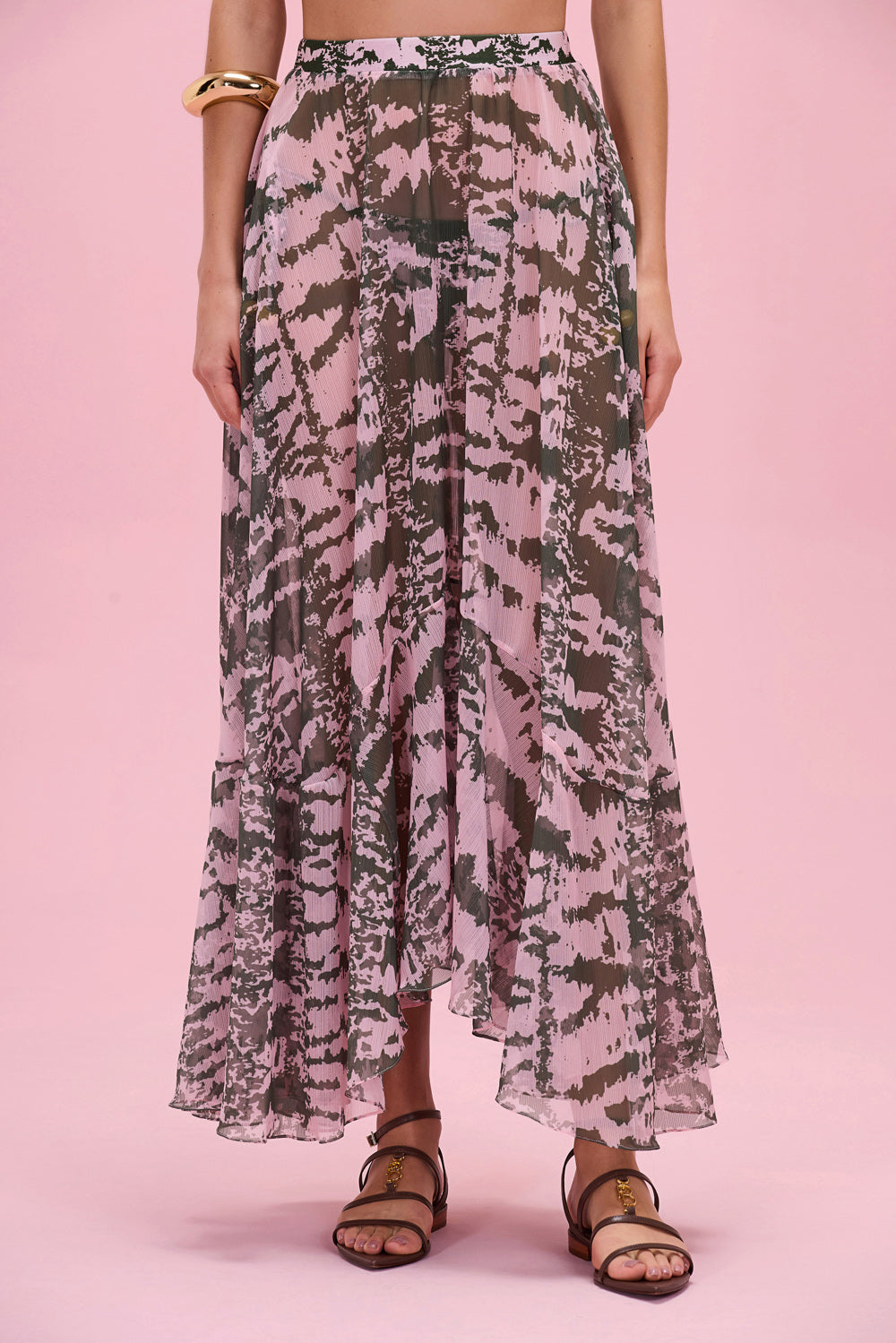BOTANIC STRIPE MAXI SKIRT