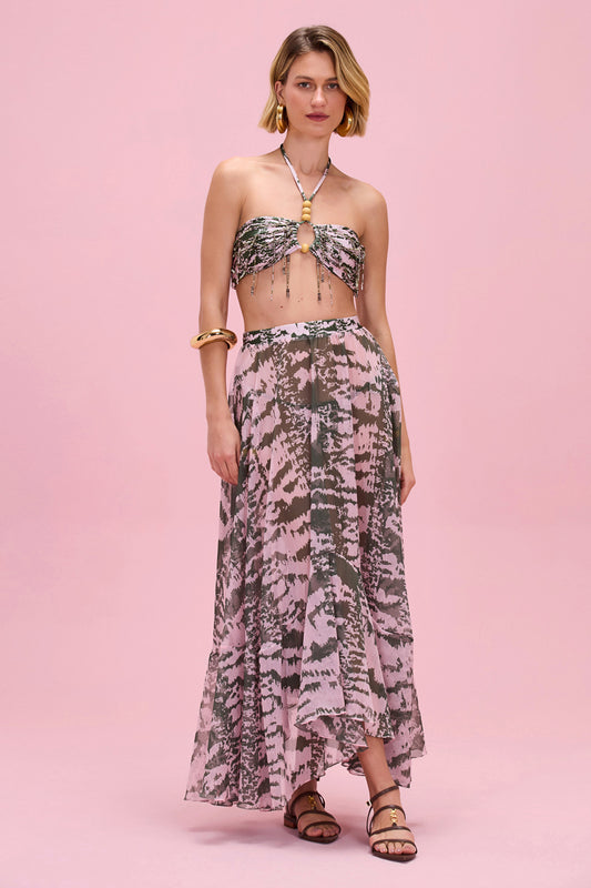 BOTANIC STRIPE MAXI SKIRT