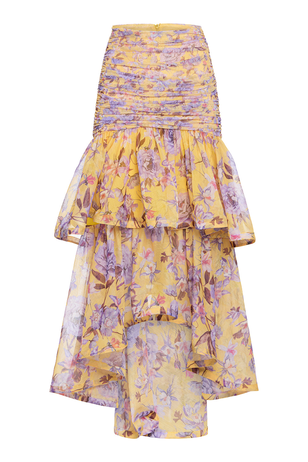 PEONY DOTS ASYMMETRICAL MIDI SKIRT (RUNWAY)