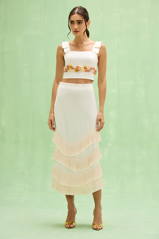 GABRIELA LINEN MIDI SKIRT