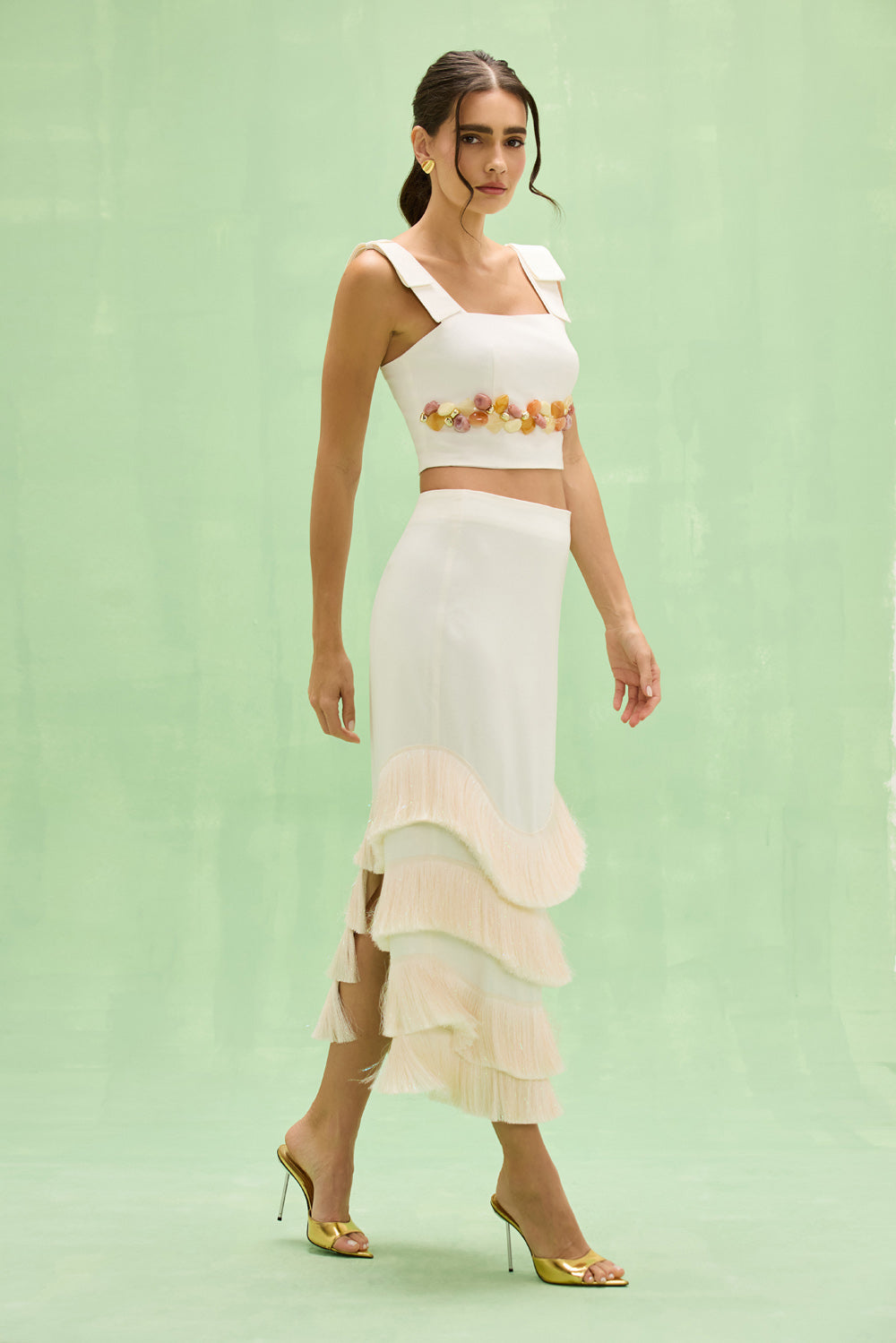 GABRIELA LINEN MIDI SKIRT