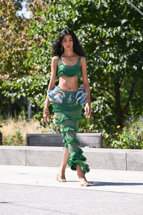 FOREST GREEN MESH TOP (RUNWAY)
