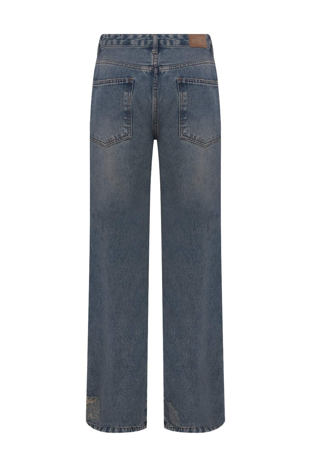 CRYSTAL DENIM EMBROIDERED PANT
