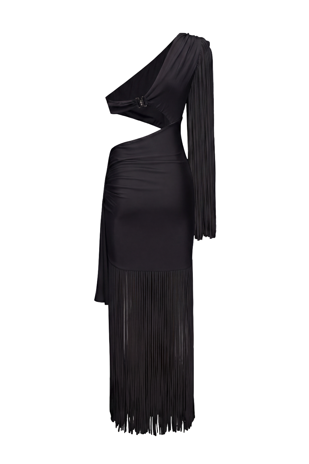 LYRIA JERSEY FRINGE CUT OUT DRESS