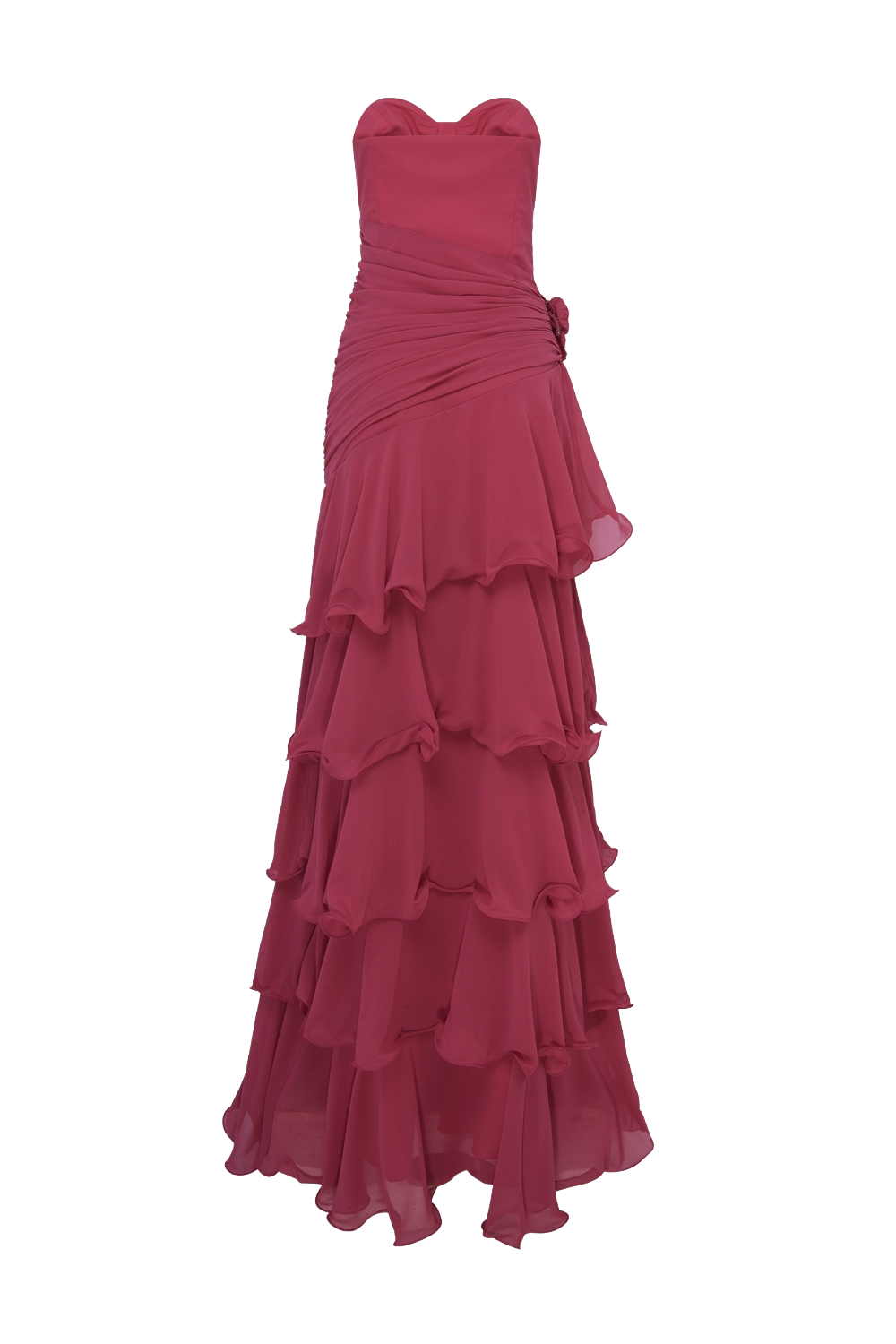 FLORAL CHIFFON CORSET GOWN