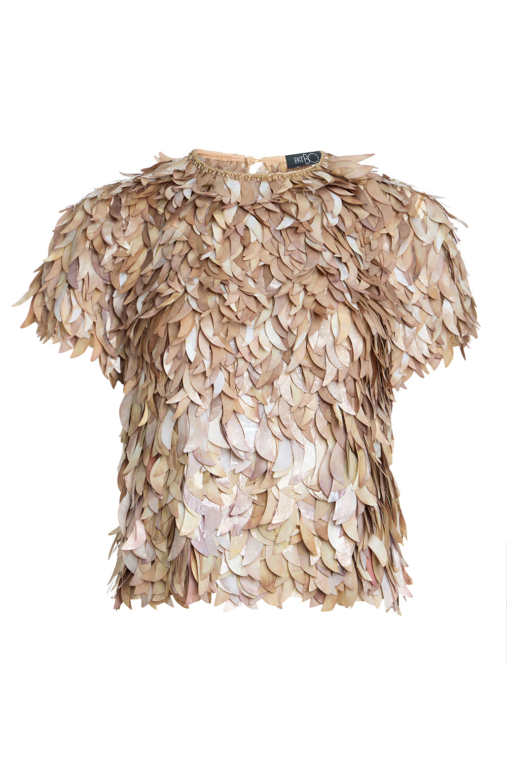 TULLE BRONZE EMBROIDERED TOP (RUNWAY)
