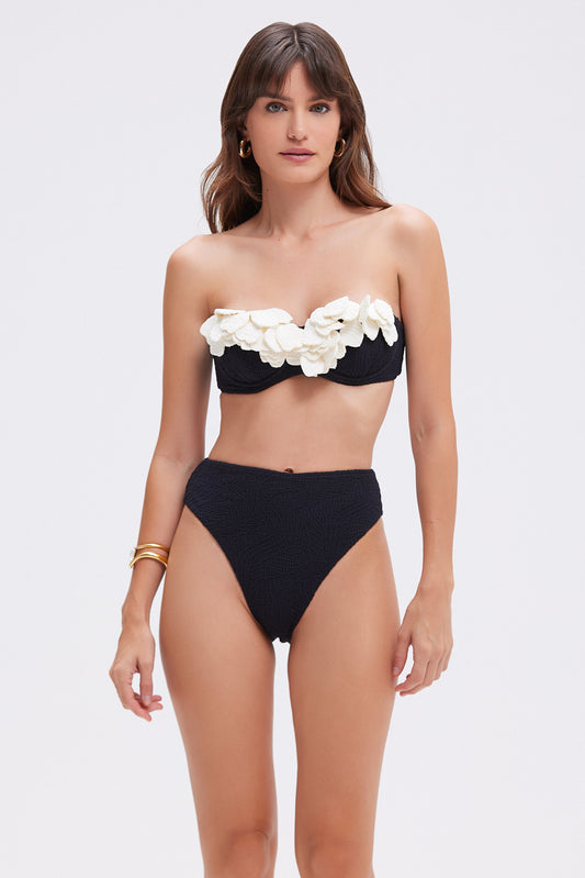 BREEZE JACQUARD HIGH WAIST BIKINI BOTTOM