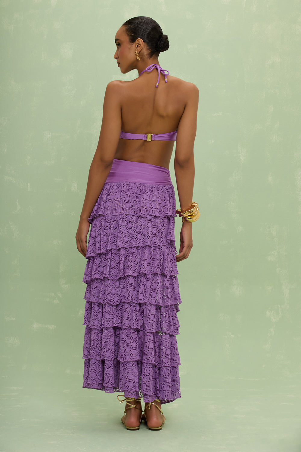 SIRENA LYCRA RUFFLE MAXI SKIRT