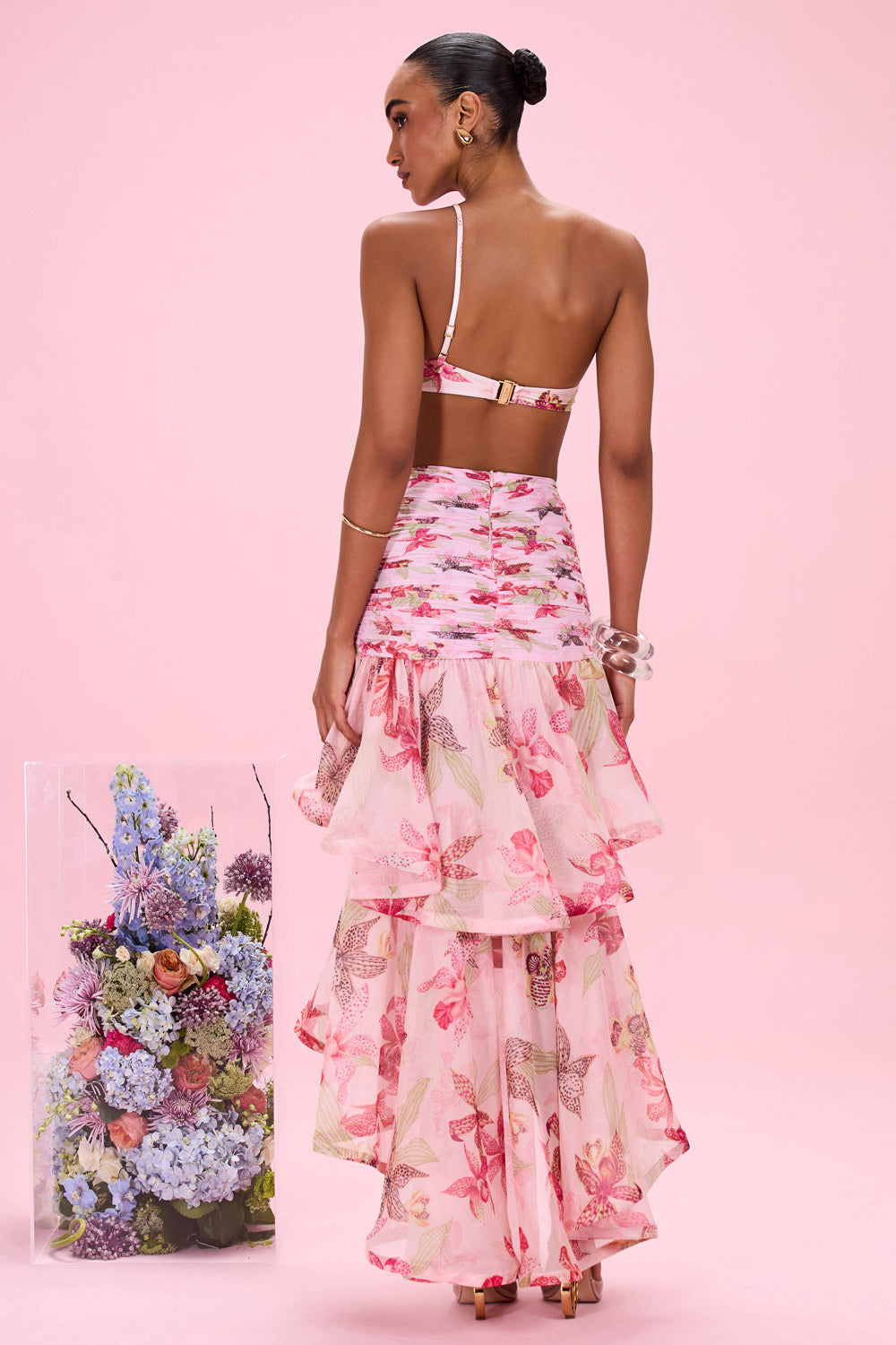 ORCHID BLOOM CHIFFON MAXI SKIRT