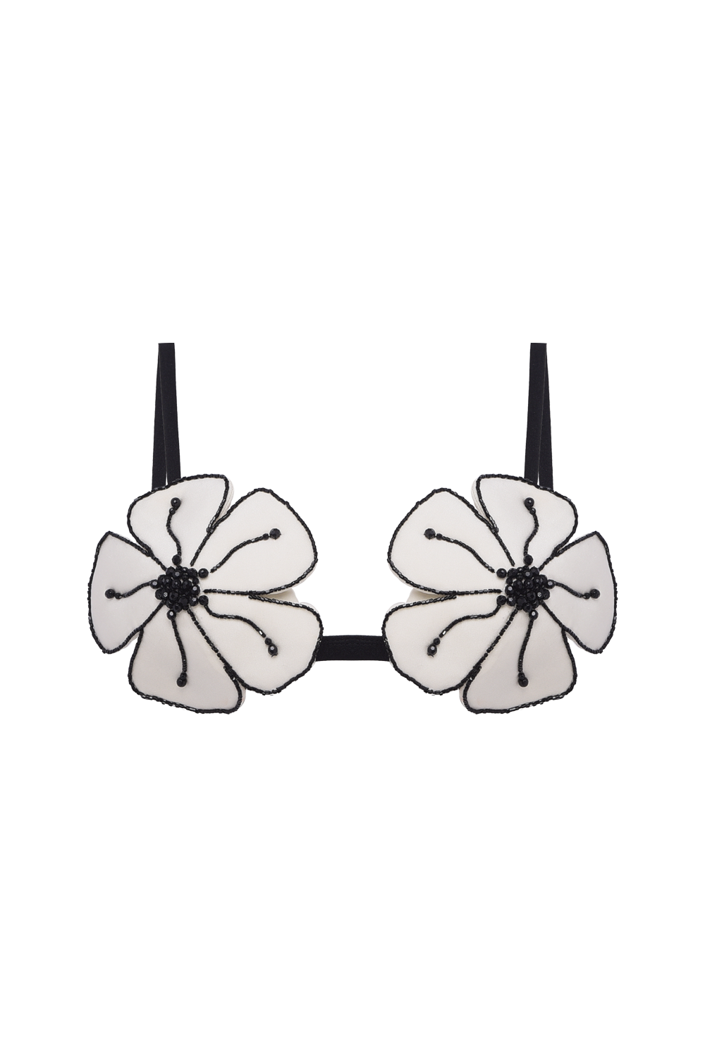 MIDNIGHT BLOOM EMBROIDERED BIKINI TOP