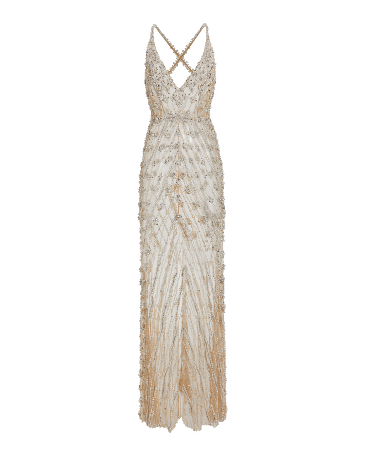 Hand-Beaded Pearl and Crystal Gown (EXCLUSIVE)