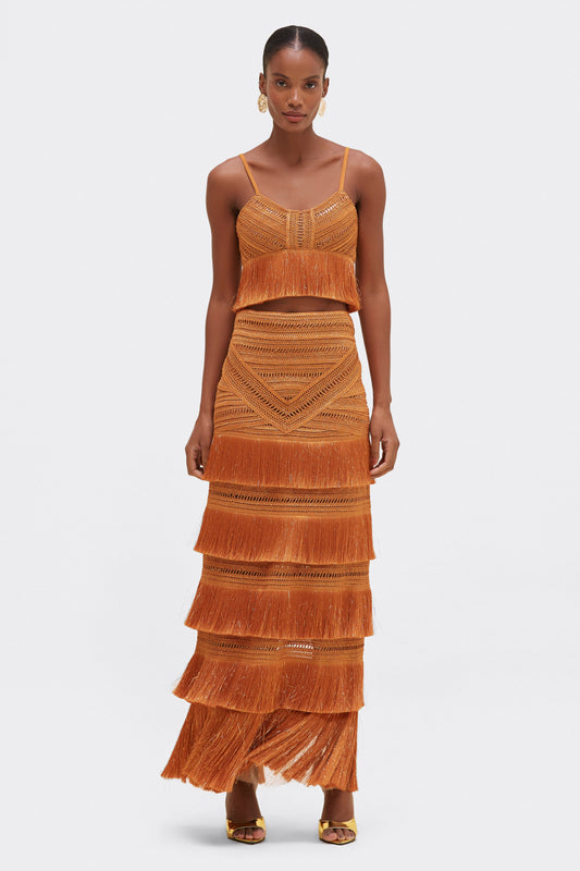 PAMPAS FRINGE MAXI SKIRT