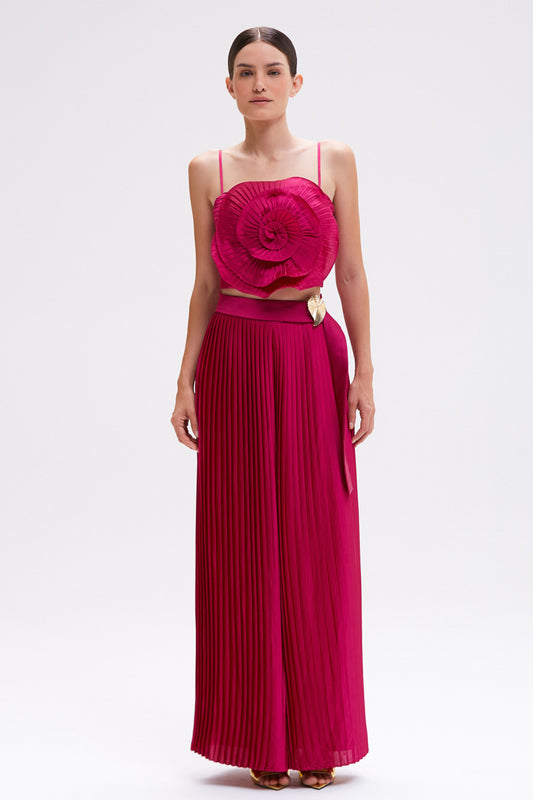 DREAM SATIN FLOWER TOP