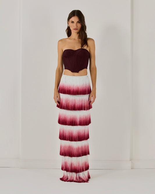 FRINGE MAXI SKIRT (RUNWAY)
