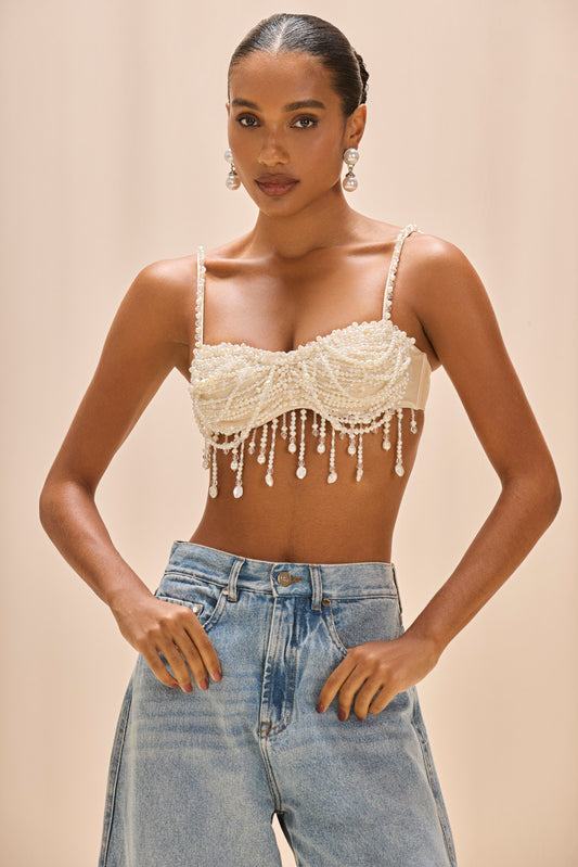 PEARL DUST EMBROIDERY BRA TOP