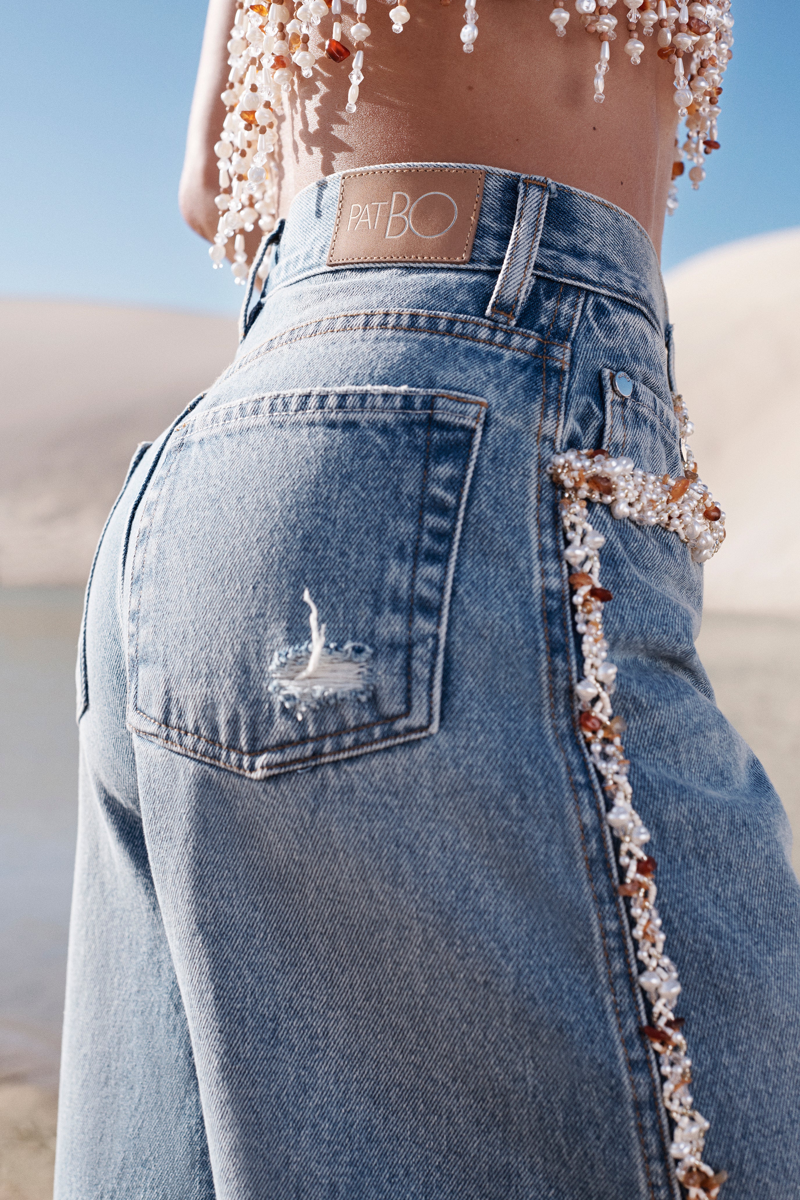 CAMILA COELHO BEADED DENIM PANT – PatBO