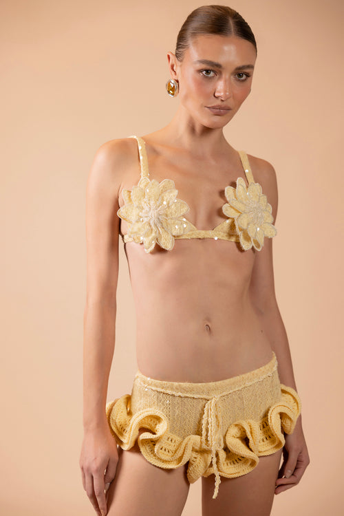 IARA CROCHET EMBROIDERED BRA TOP (RUNWAY)