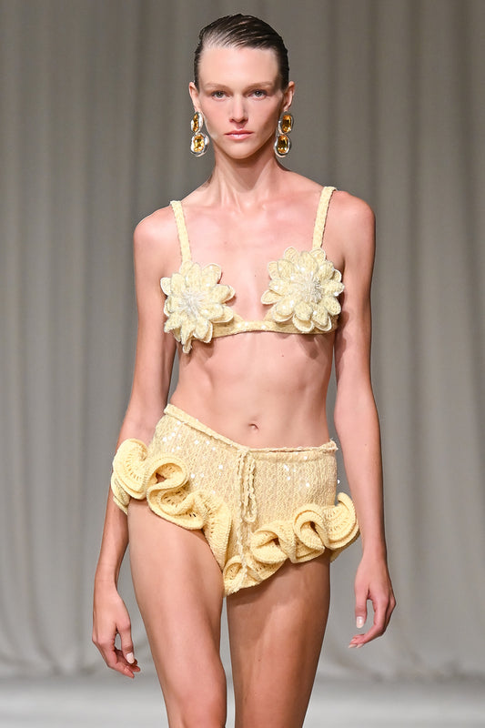 IARA CROCHET EMBROIDERED BRA TOP (RUNWAY)