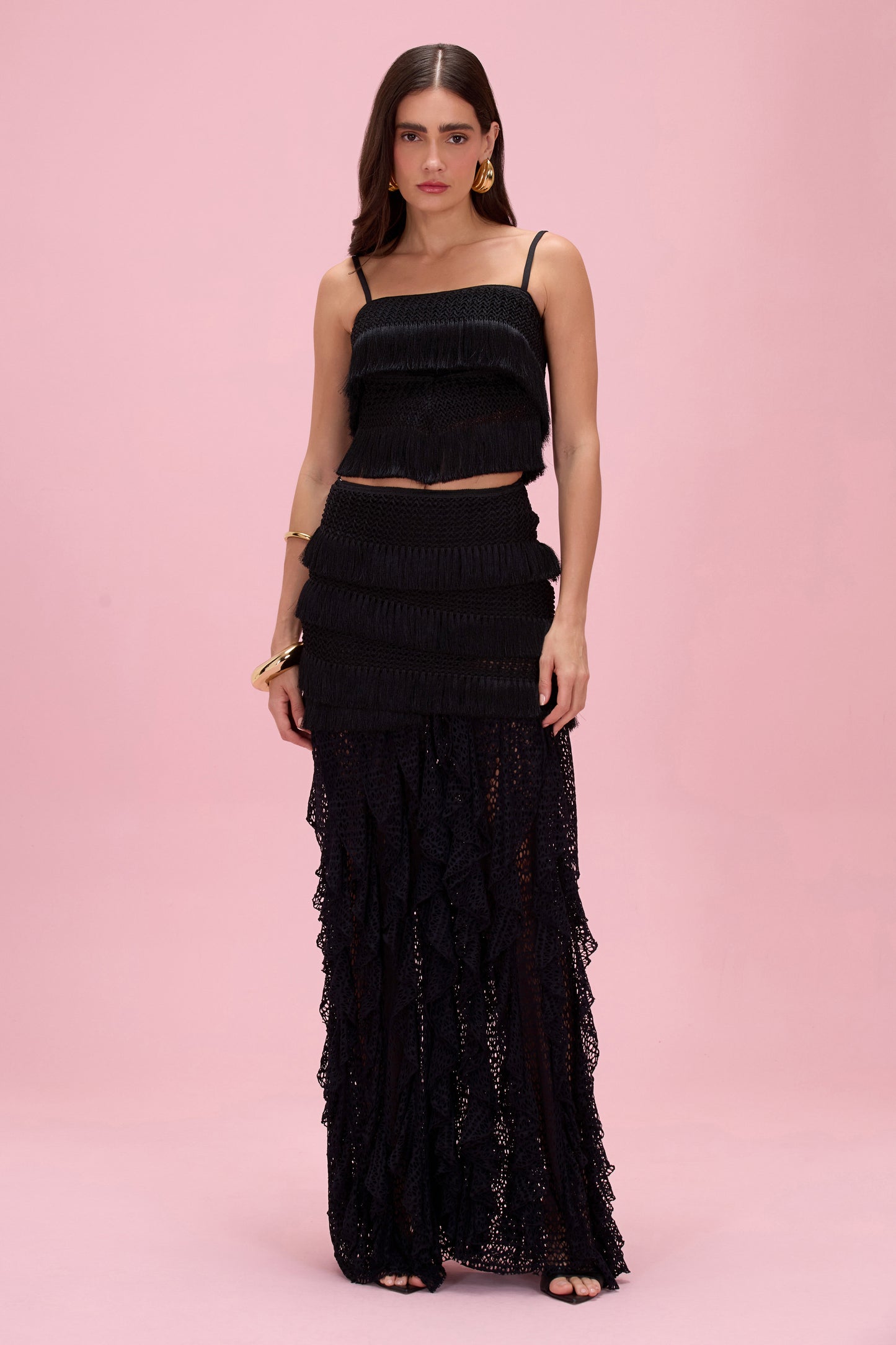 AYLA FRINGE MAXI SKIRT