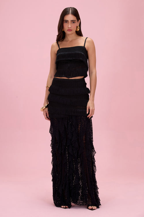 AYLA FRINGE MAXI SKIRT