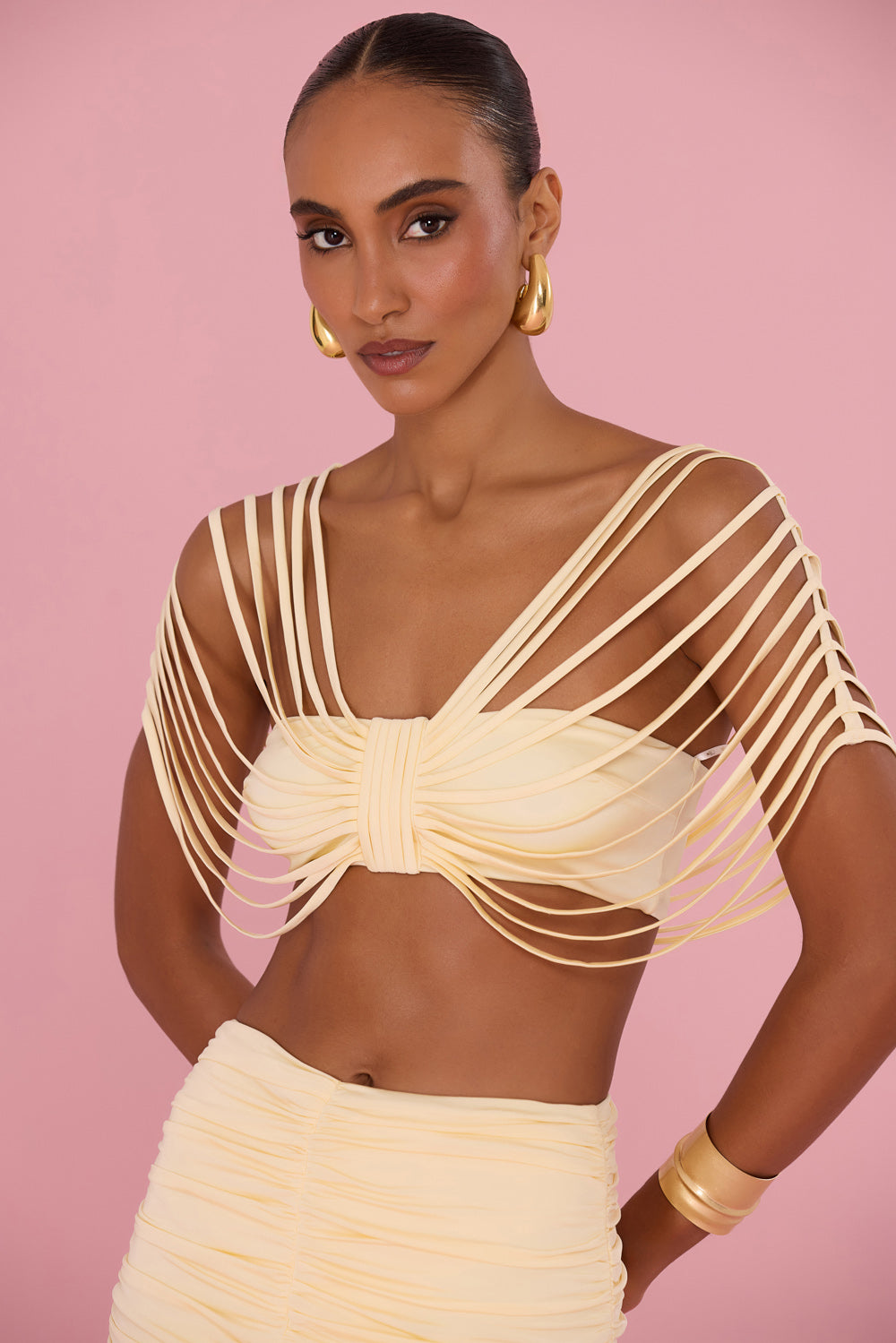 LYRIA JERSEY BUSTIER TOP