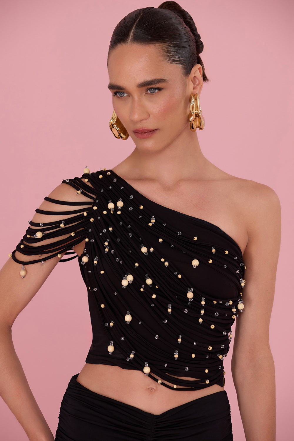 LYRIA JERSEY PEARL TOP