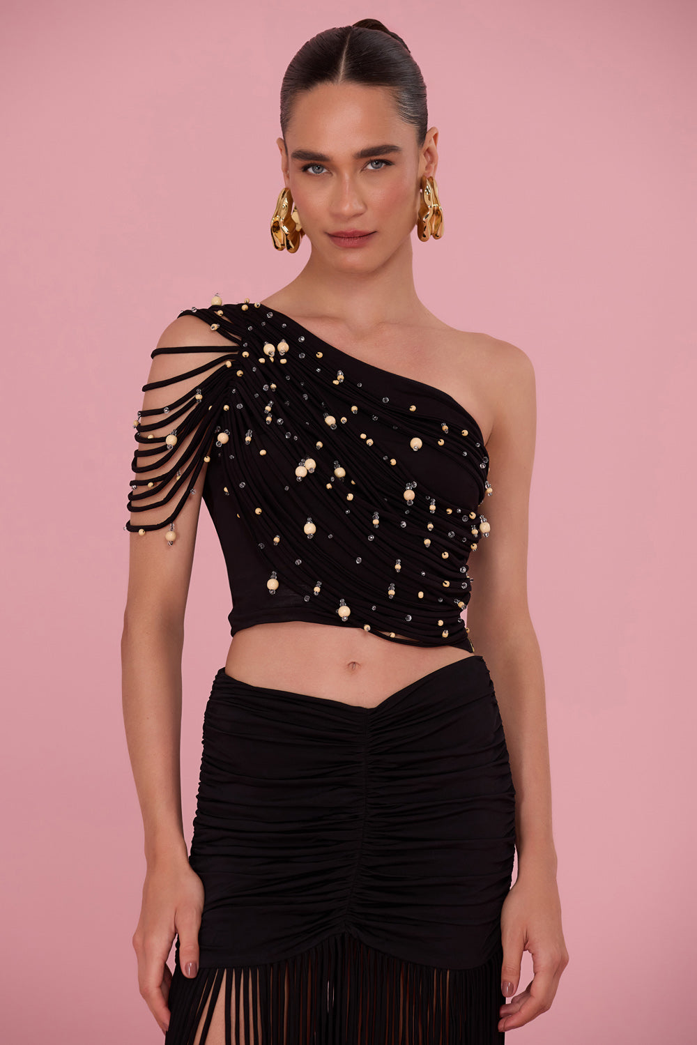LYRIA JERSEY PEARL TOP