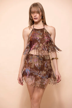 Boho Embroidery Mini Skirt