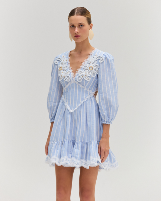 MARINE LINEN MINI DRESS