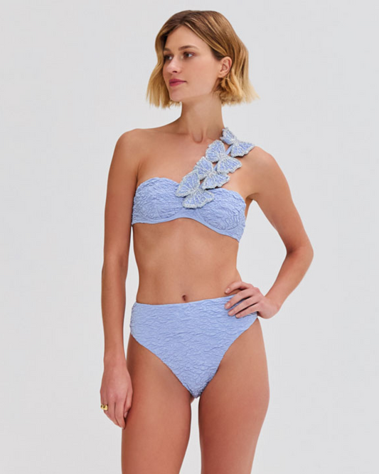 PAPILLON JACQUARD HIGH WAIST BIKINI BOTTOM