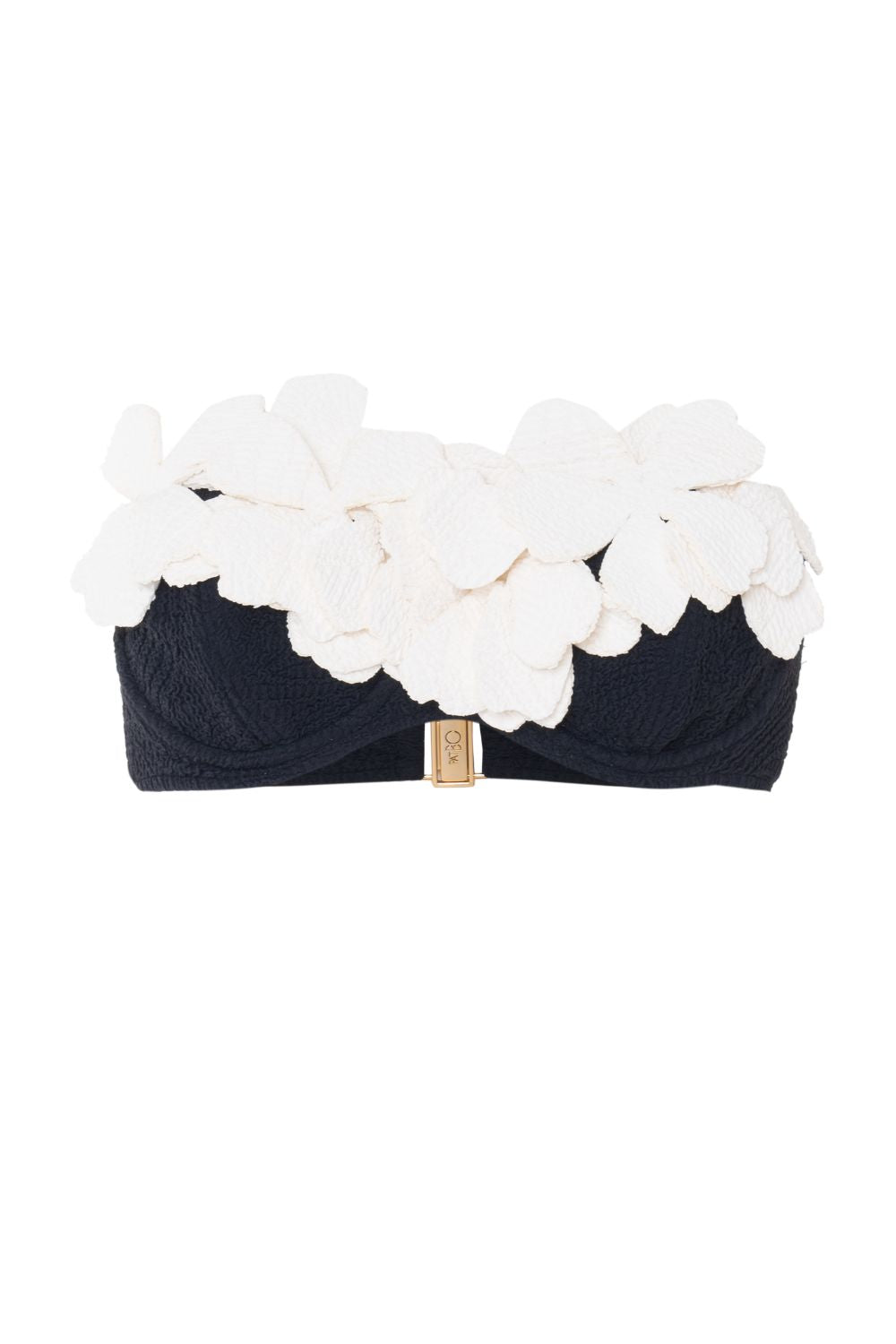 BREEZE JACQUARD FLOWER APPLIQUE BIKINI TOP