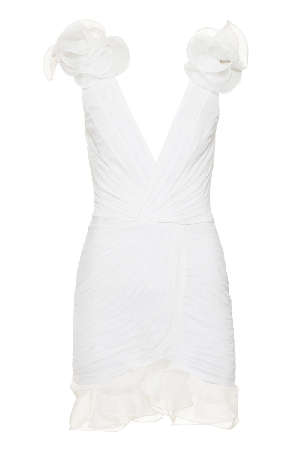 SILK PLISSE FLUTTER MINI DRESS