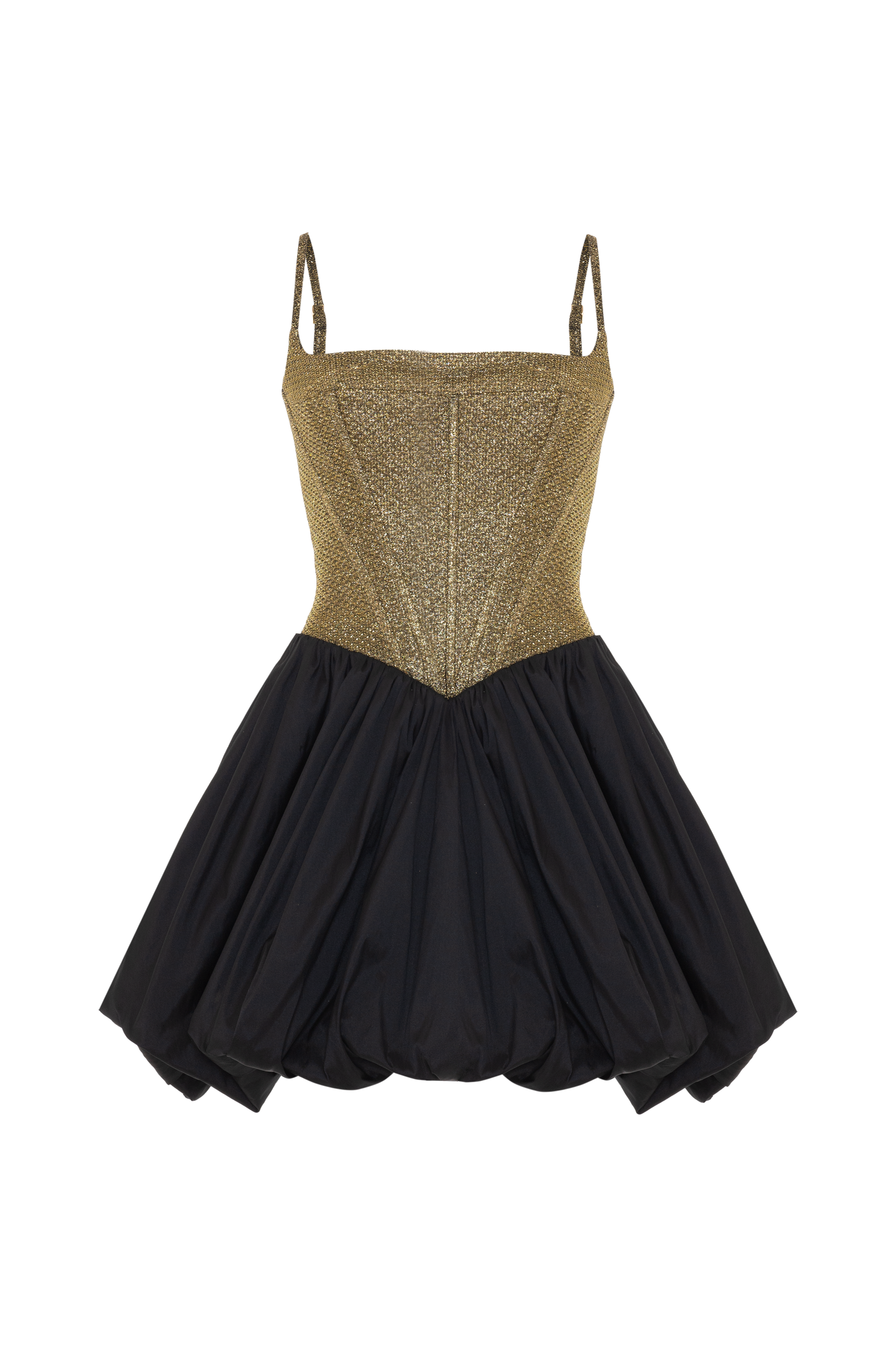 GOLDEN WEAVE MINI DRESS
