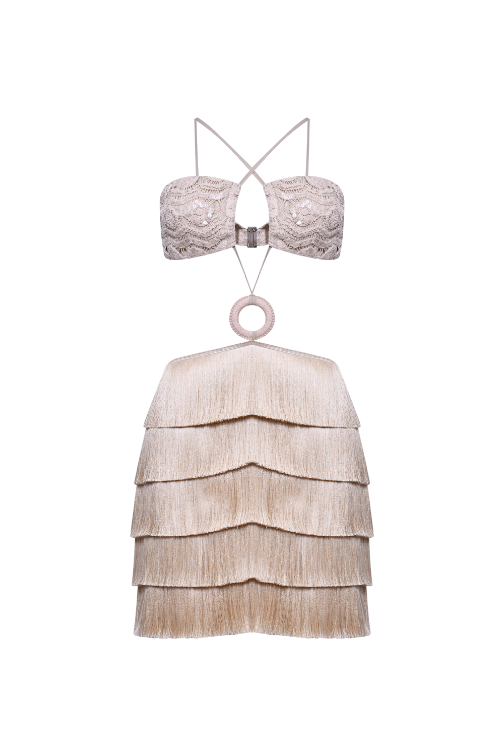 CROCHET BLOOM CUT OUT MINI DRESS