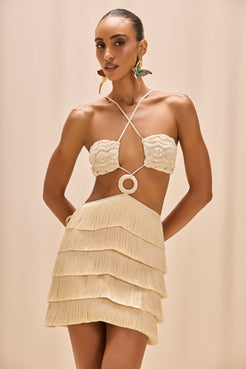 CROCHET BLOOM CUT OUT MINI DRESS