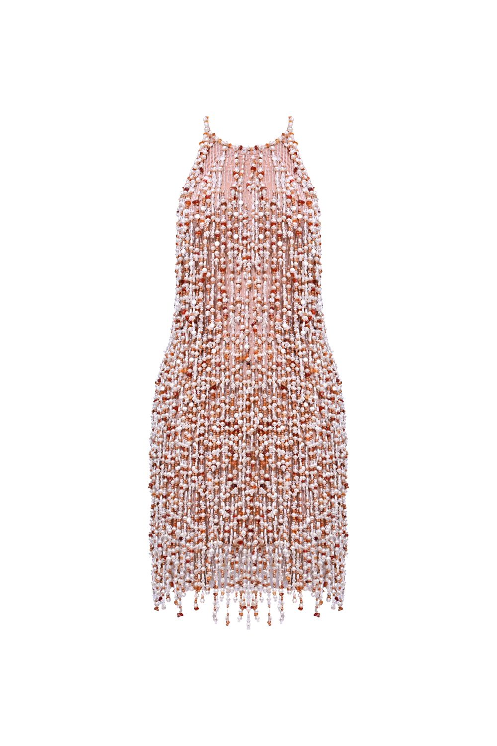PEARL DUST EMBROIDERY MINI DRESS