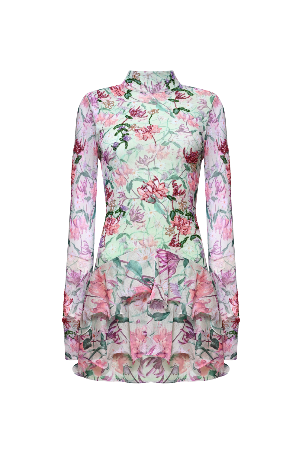 HONEY FLOWER  LONG SLEEVE MINI DRESS