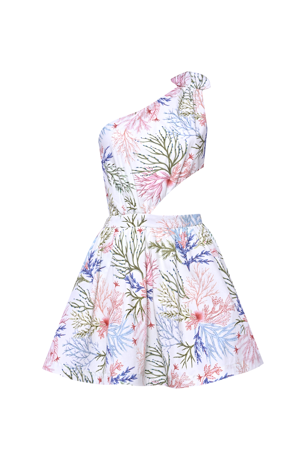 SEAWEED ONE SHOULDER MINI DRESS