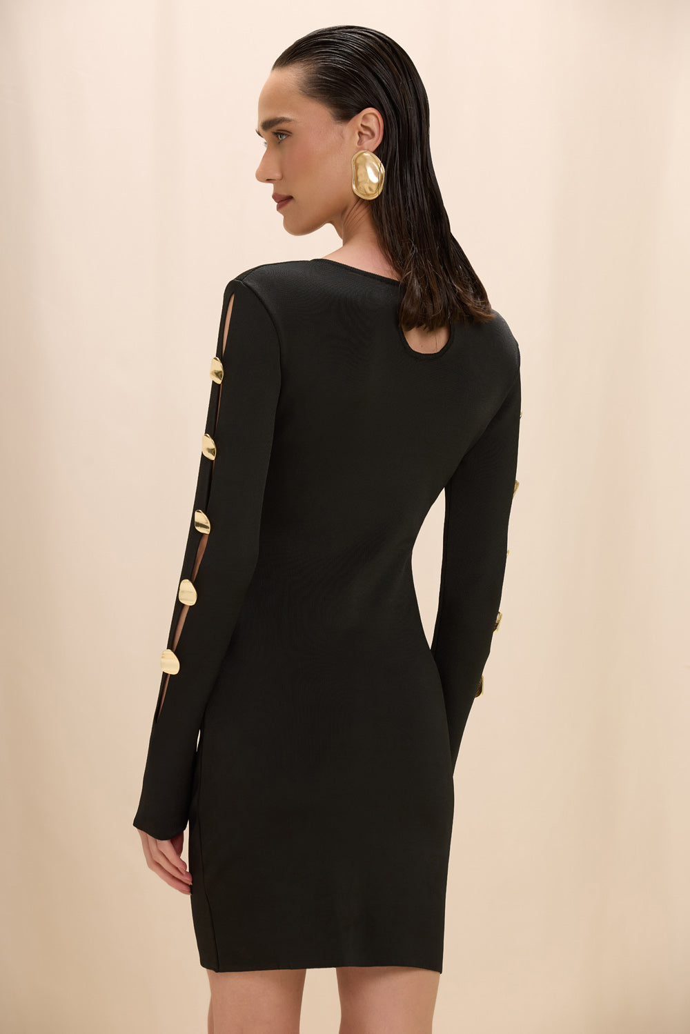BIBI KNIT LONG SLEEVE MINI DRESS